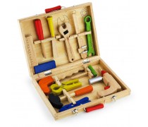 Vaikiškas medinis įrankių rinkinys su atsuktuvu lagamine | Viga 50388